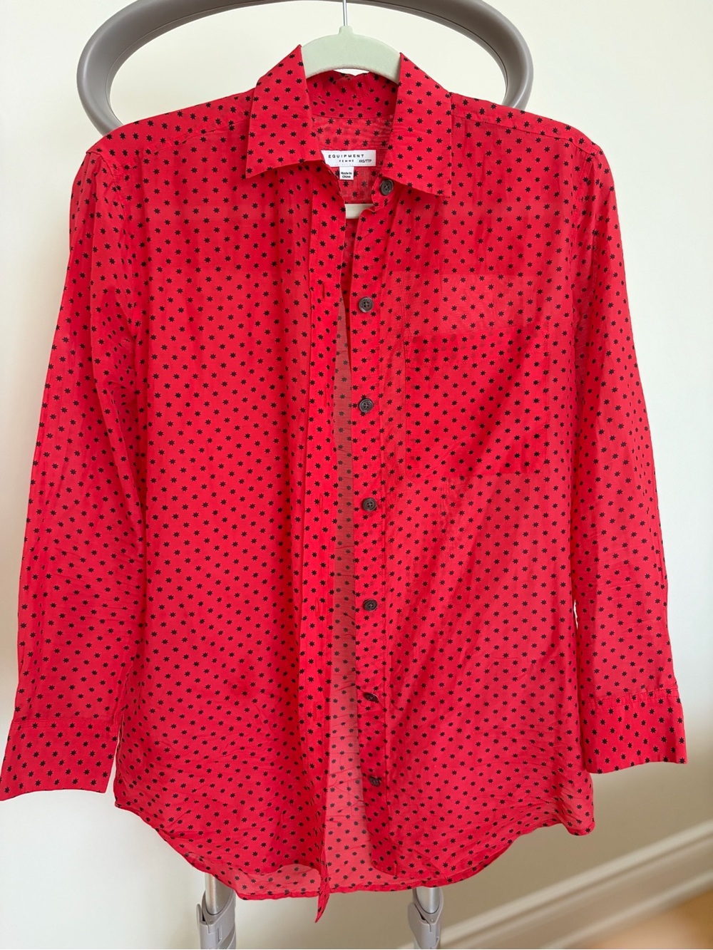 NWOT Equipment fits S/M Cotton Silk Blend women’s Button-Down Shirt Blouse